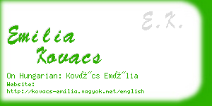 emilia kovacs business card